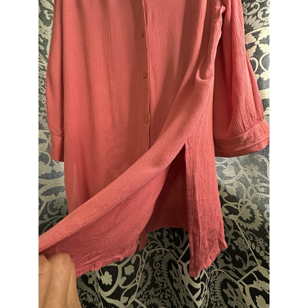 3 Lots! ELAN Collared 3/4 Sleeve Full Button Side Slits T Shirt Dress/cover Up?